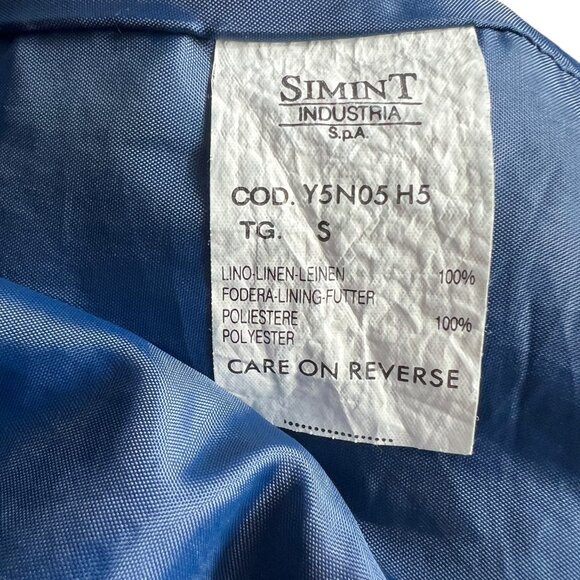 Vintage Armani Jeans Women's 100% Linen 3 Button Blazer in Blue 80s 90s Size S - Picture 6 of 10